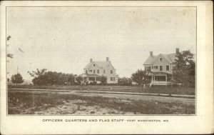 Fort Washington MD Officers Quarters & Flag Staff c1905 Postcard