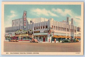 Phoenix Arizona AZ Postcard Fox Phoenix Theatre Building Exterior c1940s Antique