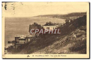 Old Postcard Villers sur Mer Panorama View taken from the cliffs