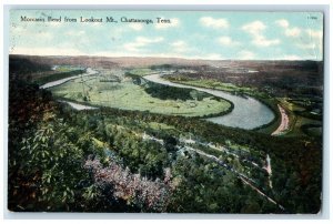 1909 Birds Eye View Moccasin Bend Lookout Mt Chattanooga Tennessee TN Postcard