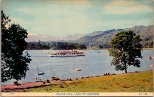 Waterhead Lake Windermere Postcard PM Auchtermuchty Scottland WOB Note VTG 