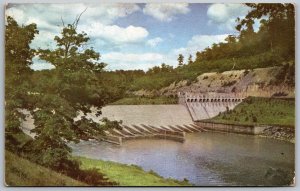 Dover Ohio 1950s Sohio Let's Explore Ohio Postcard Dover Dam