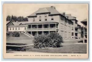 1925 Hospital Annex NY, State Soldier's And Sailors Home Bath New York Postcard