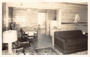 F85/ Aurora Kentucky RPPC Postcard c50s Cottage Interior Taylor's Lodge