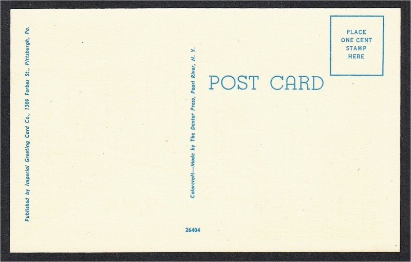 Aliquippa PA Large Letter Linen Postcard 1940s by Dexter Press