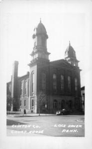 Lock Haven Pennsylvania Clinton Court House Real Photo Antique Postcard K58803