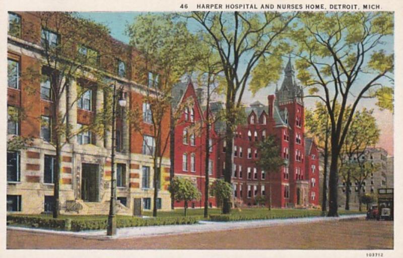 Michigan Detroit Harper Hospital and Nurses Home Curteich