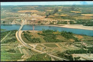 British Columbia TAYLOR Aerial View of Peace River - Chrome