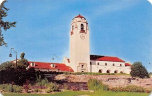 Boise, Idaho Railroad Depot Platt Gardens Train Station c1950s Vintage Postcard