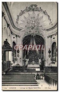 Lisieux Old Postcard Interior of Saint Desir & # 39eglise