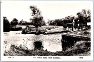 The River Ouse Near Buckden England Water Navigation Real Photo RPPC Postcard