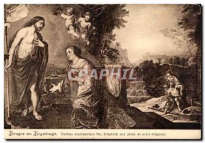 Old Postcard Belgium Bruges beguinage Table representing St Elizabeth at the ...