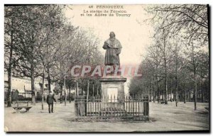 Old Postcard Perigueux Statue Feneion and Allees de Tourny