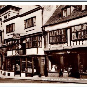 c1950s Dorchester, England RPPC Judge Jeffreys's Lodgings Restaurant Shop A336