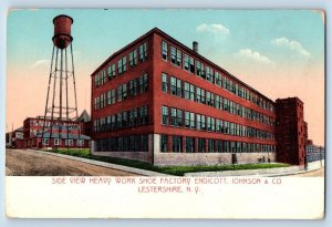 Lestershire New York Postcard Side View Heavy Work Shoe Factory Endicott c1910