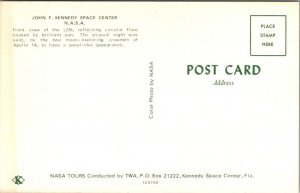 LEM Circular Flare Moon Apollo 14  JFK Space Center NASA TWA FL postcard P33