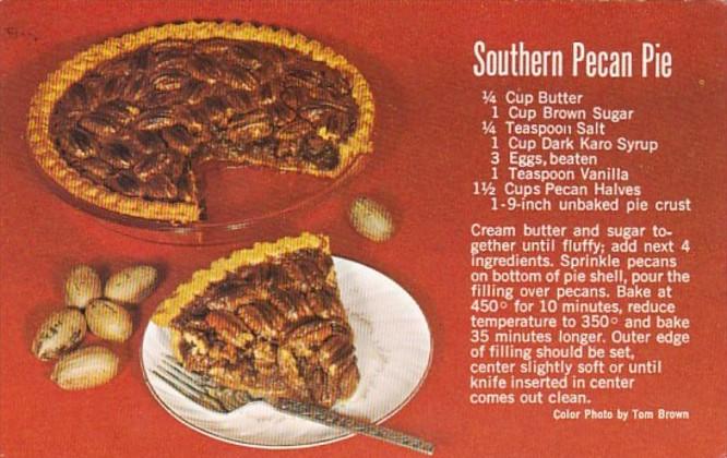 Recipe Card Southern Pecan Pie