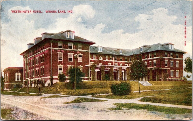 Postcard Westminster Hotel in Winona Lake, Indiana