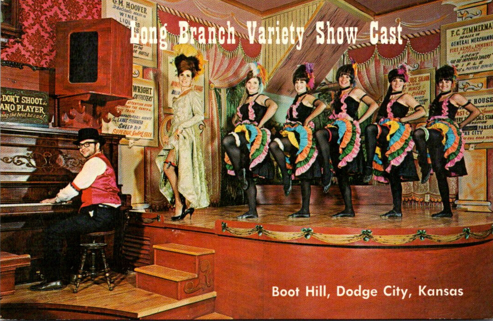 Longbranch variety show cast Long Branch saloon Dodge City Kansas | United  States - Kansas - Other, Postcard