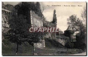 Old Postcard Fougeres Part Castle Ruins