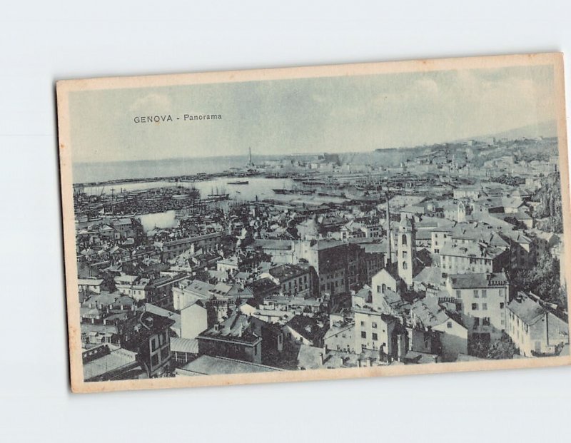 Postcard Panorama Genoa Italy