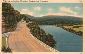 Vintage Postcard Highway Up Lookout Mountain Chattanooga Tennessee TN Cline Pub.