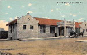 Columbia Missouri Wabash Depot Train Station Vintage Postcard AA13350