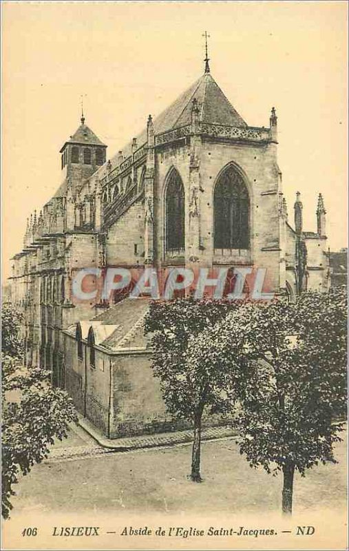 Old Postcard 106 Lisieux apse of the church St. Jacques