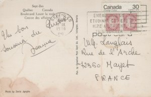 Canada Quebec Boulevard Laure La Nuit Chrome Postcard 08.78