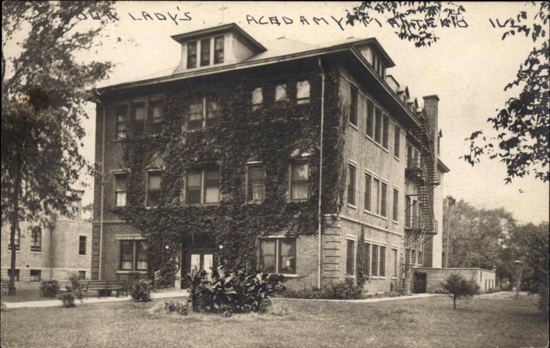 Manteno IL Our Lady's Academy c1910 Real Photo Postcard