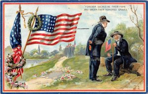 J52/ Patriotic Postcard c1910 G.A.R. Civil War Soldier Flag Decoration Day 167