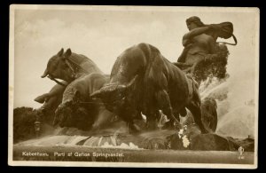 Kobenhavn. Parti af Gefion Springvandet. Fountain. Bulls driven by Norse goddess