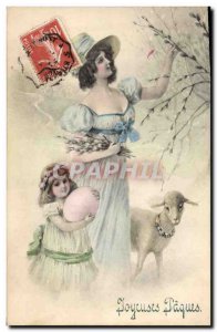 Old Postcard Fantaisie Child Lamb