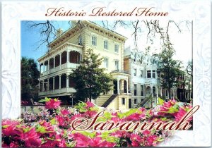 Postcard - Historic Restored House in Monterey Square - Savannah, Georgia