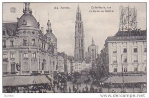 Cathedrale, Vue Du Canal Au Sacre, Anvers (Antwerpen), Belgium, 1900-1910s