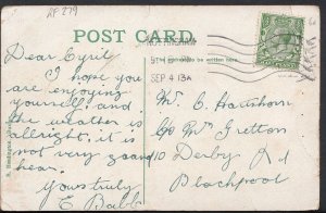 Genealogy Postcard - Hartshorn - c/o Mr Gretton, 10 Derby Road, Blackpool RF279
