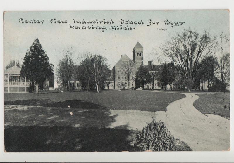 1910 LANSING Michigan Mich Postcard INDUSTRIAL SCHOOL FOR BOYS Center View