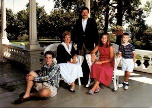 Iowa Des Moines Governor Terry E Branstad & Family On Porch Of Governor'...