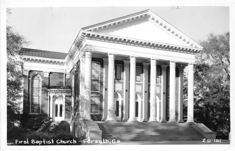 J45/ Forsyth Georgia RPPC Postcard c1950s Cline First Baptist Church  349