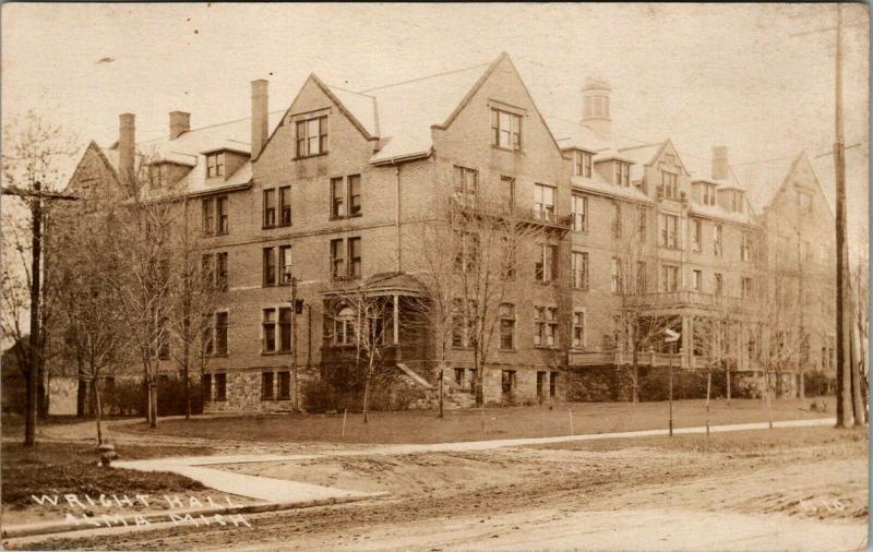 Alma Michigan~Alma College~Wright Hall~Girls Dormitory~c1908 Real Photo~RPPC 