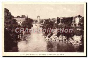 Old Postcard Orthez Basses Pyrenees The Gave and the Old Bridge