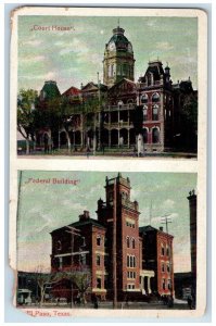 1908 Court House Federal Building Exterior El Paso Texas Tarjeta Postal Postcard 