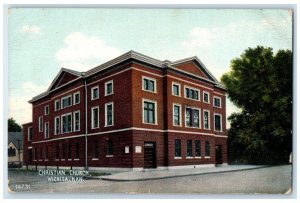 c1910 Christian Church Exterior Building Wichita Kansas Vintage Antique Postcard