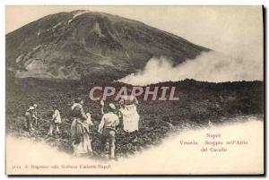 Postcard Old Volcano Vesuvio Napoli Atrio del Cavallo Scoppio nell