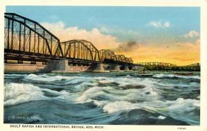 MI - Sault Ste. Marie. International Bridge and the Rapids