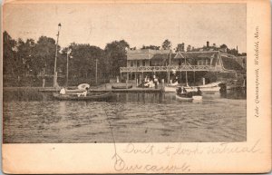 Lake Quannapowitt canoes boats Wakefield Massachusetts Private Mailing Card 1905