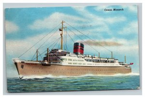 Vintage 1954 Postcard Furness Bermuda Line Ocean Monarch Cruise Ship