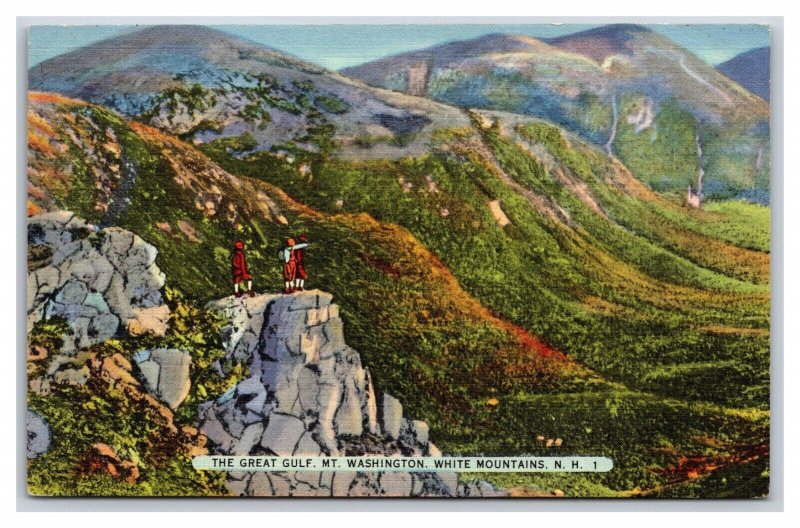 The Great Gulf Mt Washington White Mountains NH  UNP LInen Postcard R27
