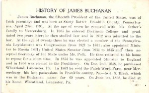 History of James Buchanan 1908 