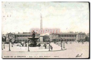 Old Postcard Concorde Square Edits by the Bon Marche Paris